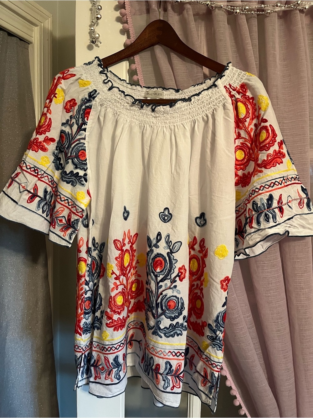 Multiples Boho Embroidered Top